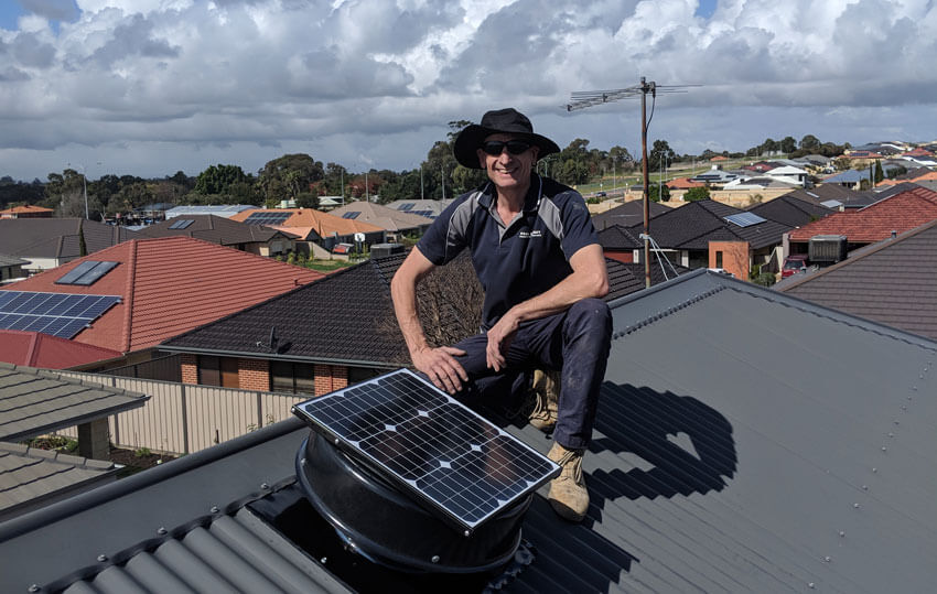 Solar Fan fitted in Perth by Attic Lad, Paul