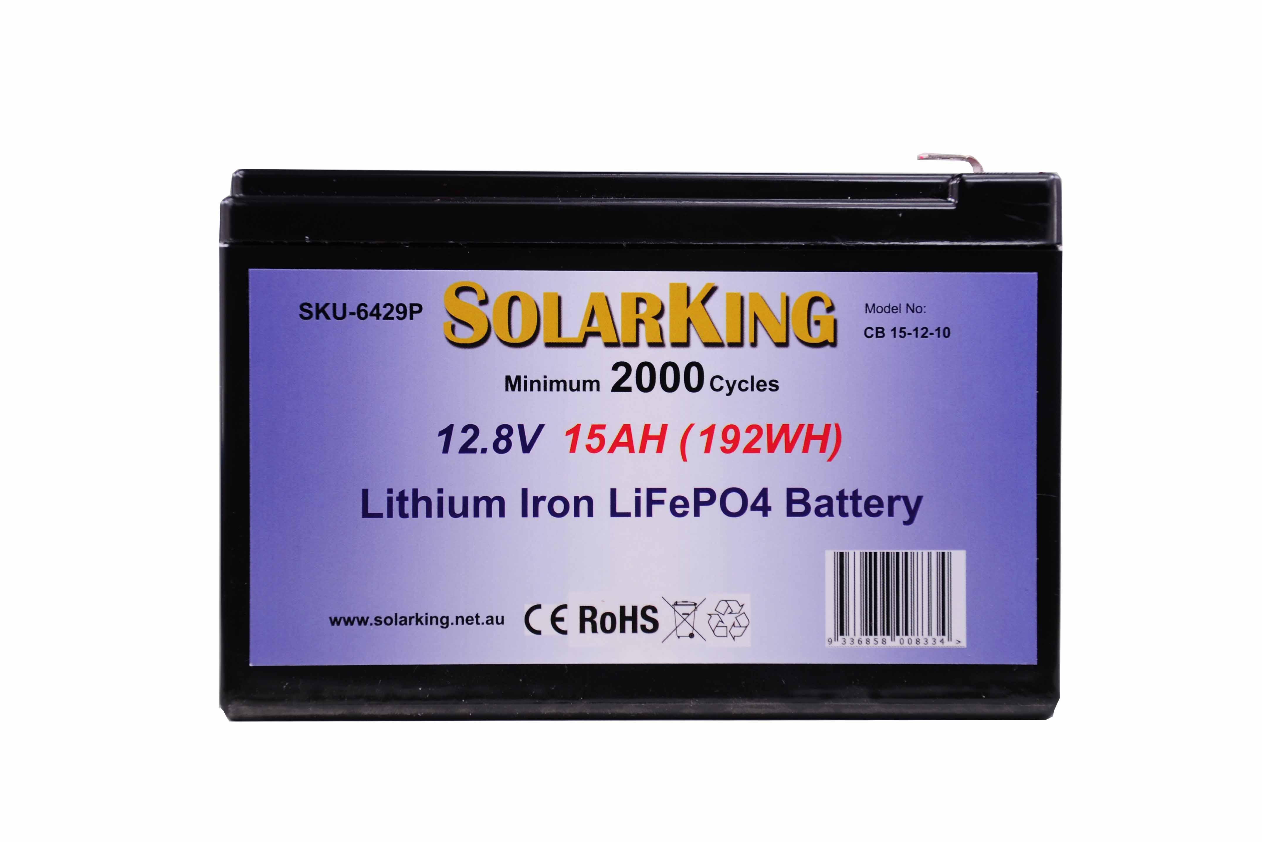 15AH Lithium LiFe PO SolarKing Battery CB-15-12-10