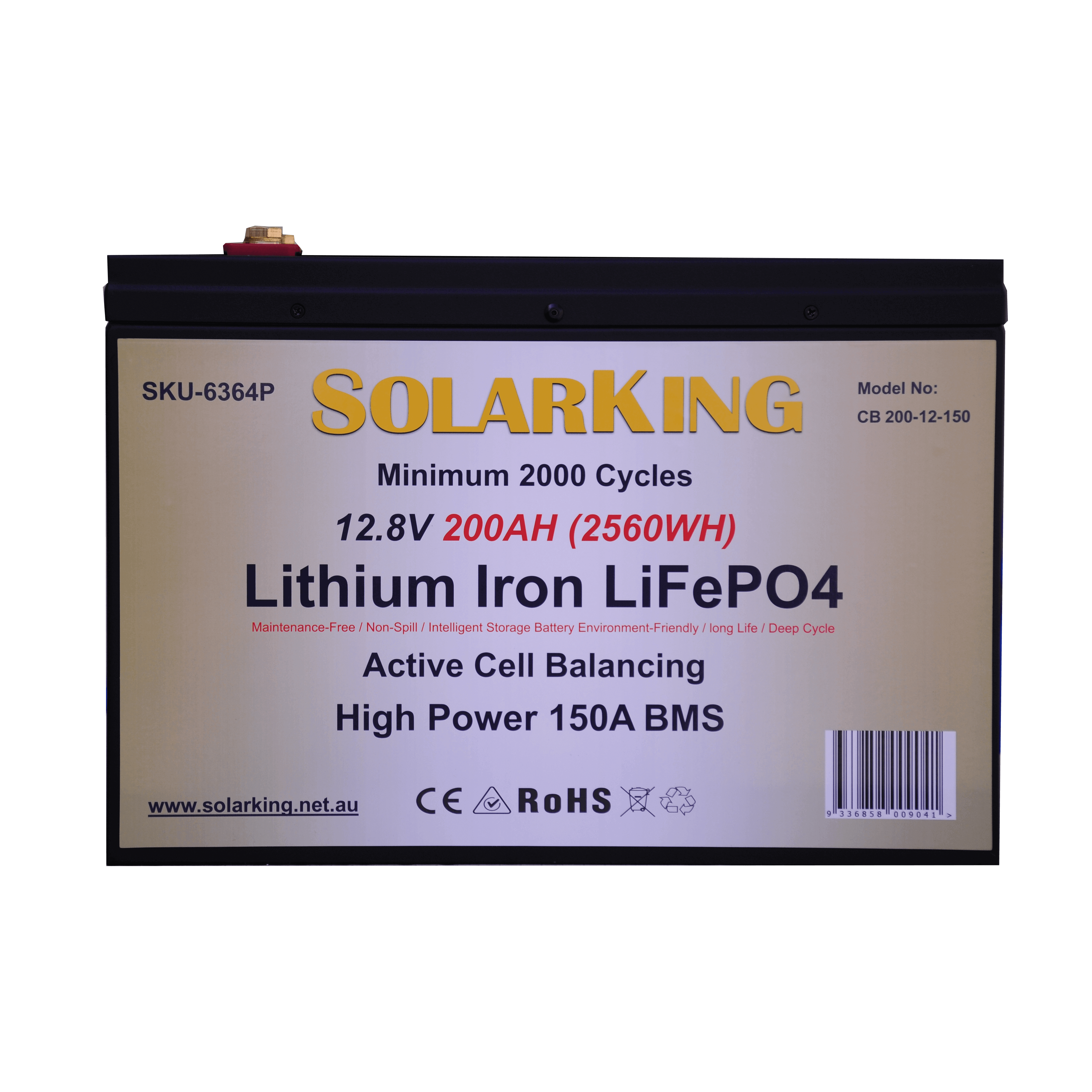 200AH Lithium Iron SolarKing Battery - CB-200-12-150