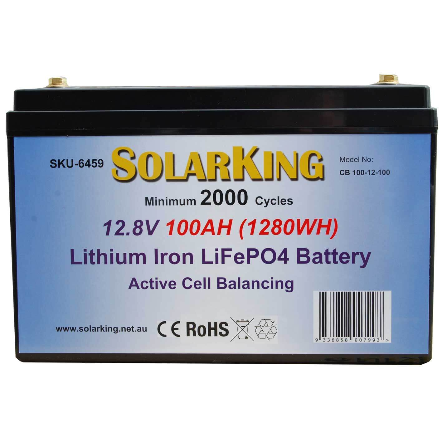 LiFe PO4 SolarKing 12V 100AH Lithium Battery - CB-100-12-100