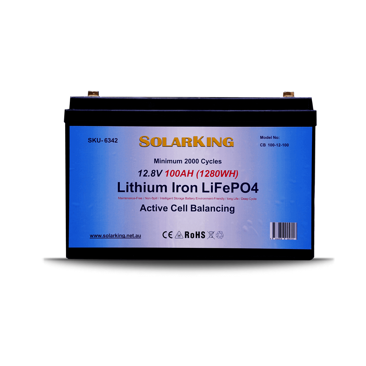 12.8V 100AH  Solarking Lithium Iron Battery Plastic Case CB-100-12-100