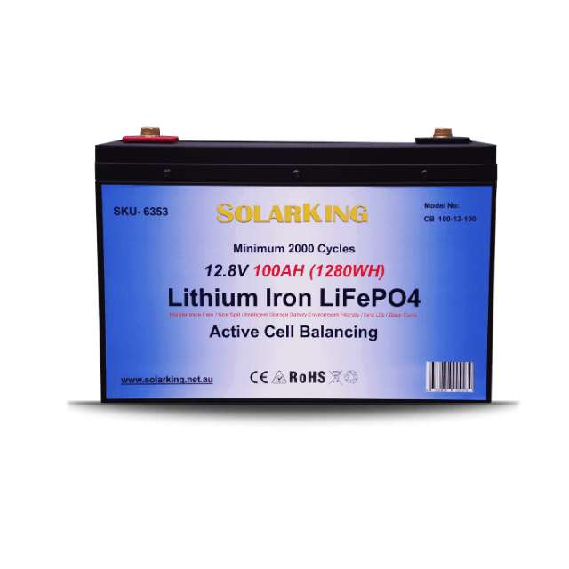 12.8V 100AH Solarking Lithium Iron Battery Metal Case CB-100-12-100