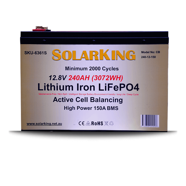 12.8V 240AH  Solarking Lithium Iron Battery Metal Case CB-240-12-150