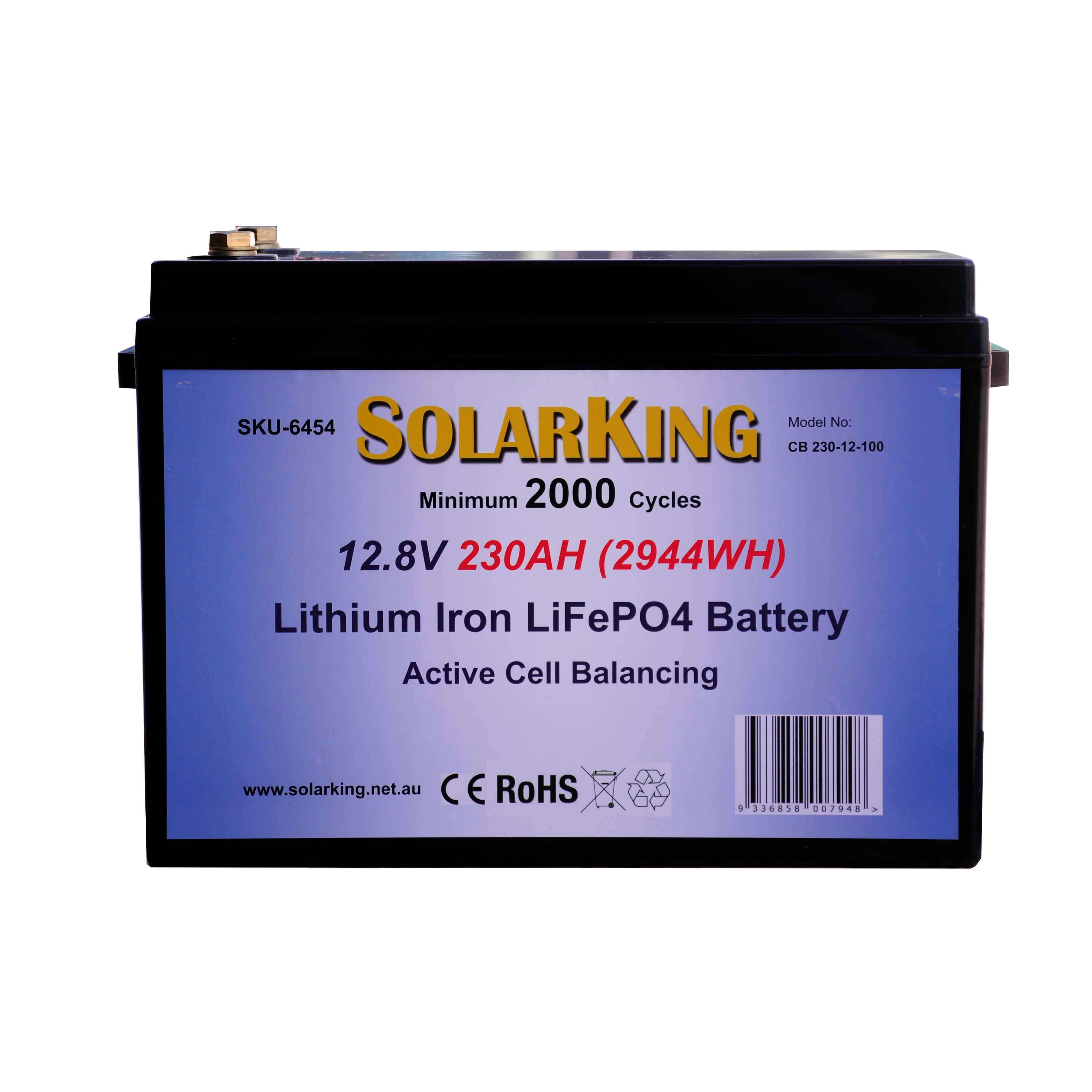 12.8V 230AH Solarking Lithium Iron Battery Plastic Case CB-230-12-100