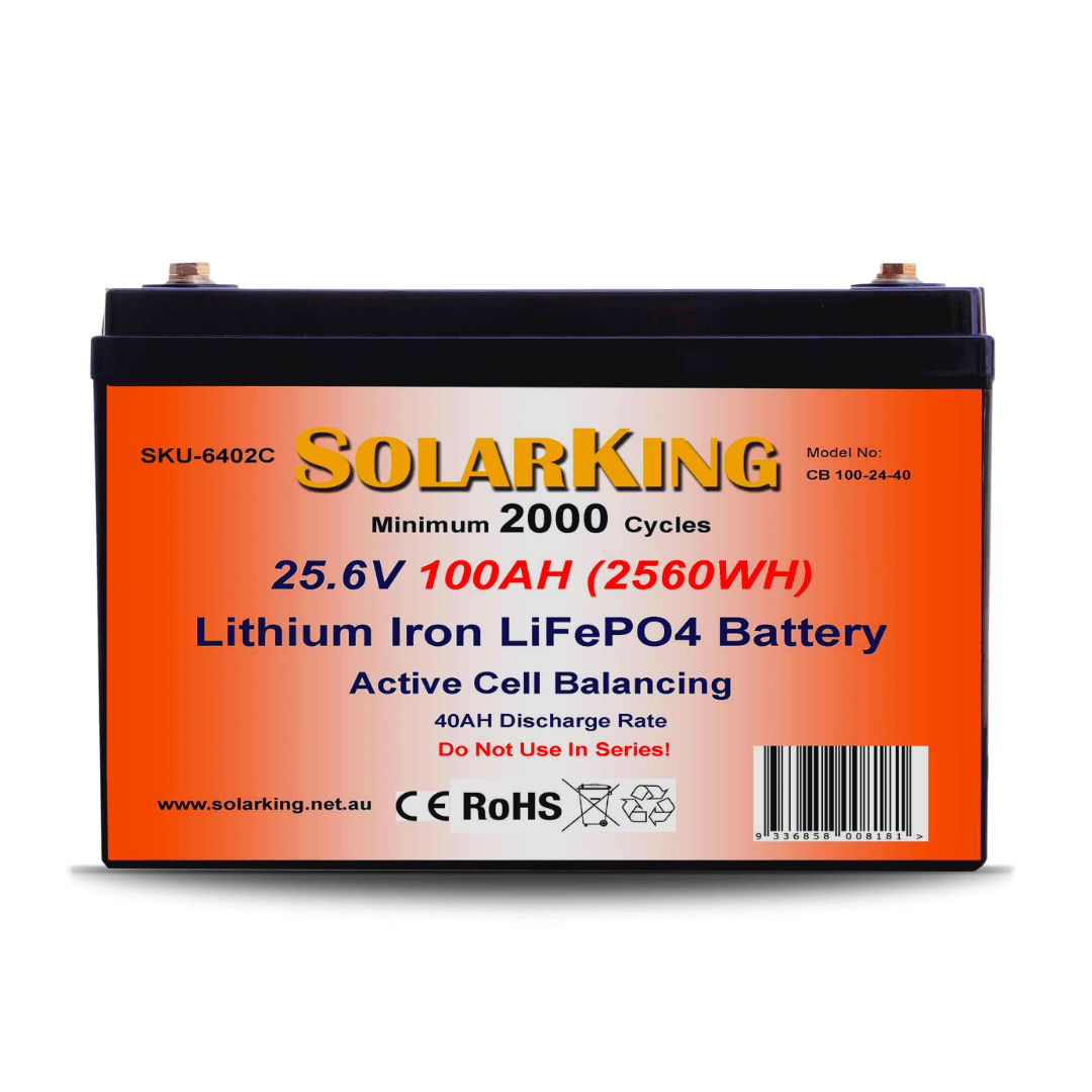 25.6V 100AH Solarking Lithium Iron Battery Plastic Case CB-100-24-40