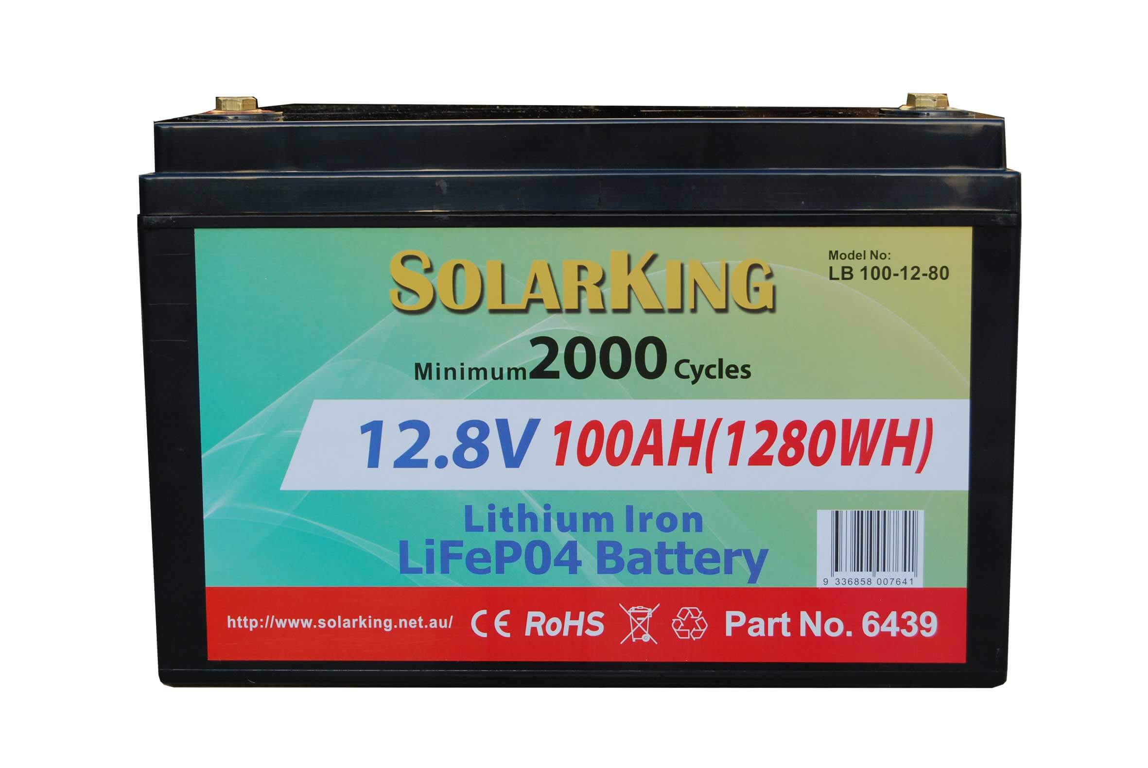 100AH Lithium LiFe PO4 SolarKing Battery - LB-100-12-80