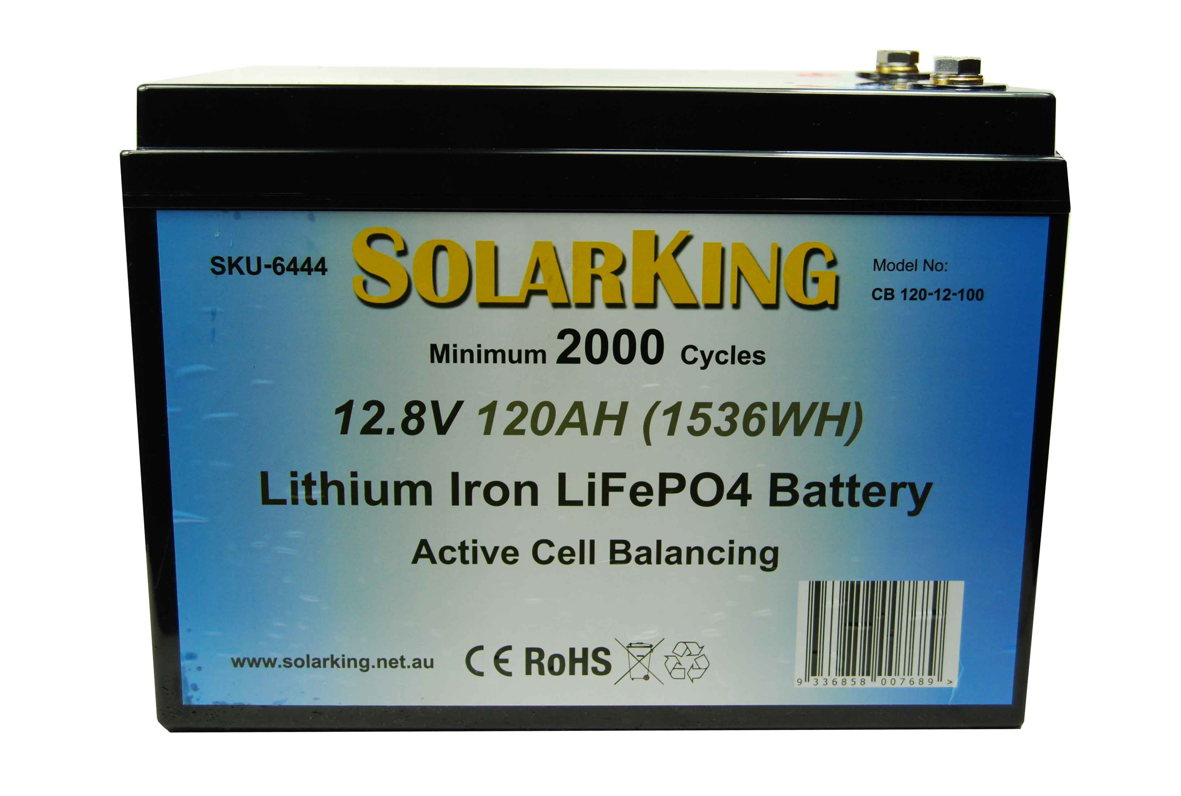 120AH Lithium LiFe PO4 SolarKing Battery - CB-120-12-100