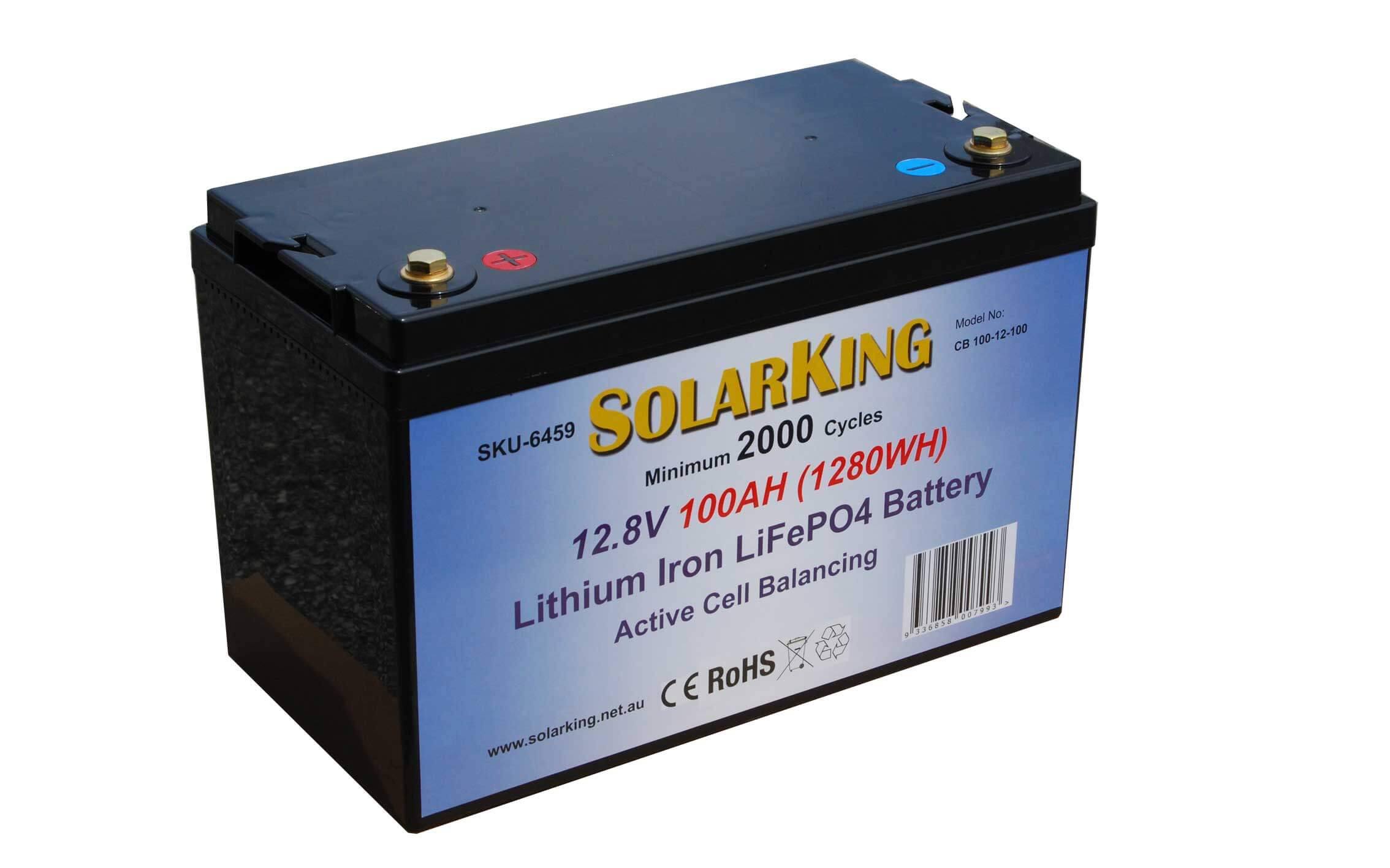 LiFe PO4 SolarKing 12V 100AH Lithium Battery - CB-100-12-100