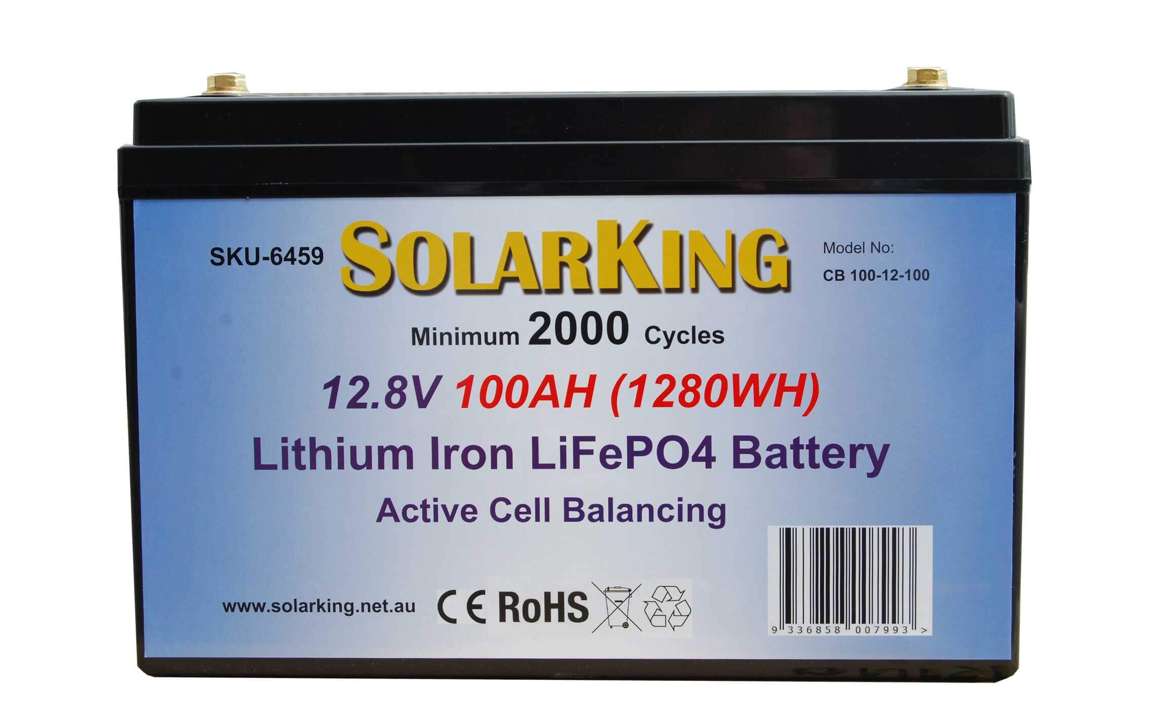 LiFe PO4 SolarKing 12V 100AH Lithium Battery - CB-100-12-100