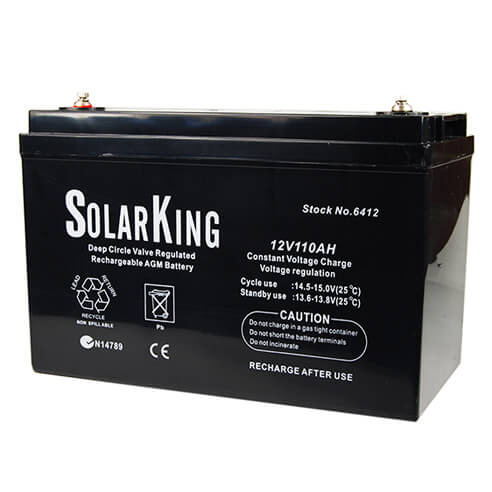 12V 110AH  SolarKing Deep Cycle Battery Plastic Case